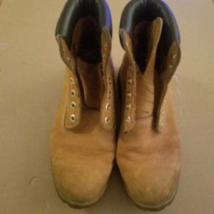 Timberland Mens 6" Premium Boot Tan Brown Nubuck Leather Waterproof Shoes